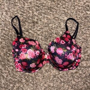 Victorias Secret “body by Victoria” lined perfect coverage bra 36DDD, floral